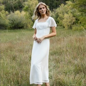 Restocked NWT Evermore Dotted Maxi Dress - Off White